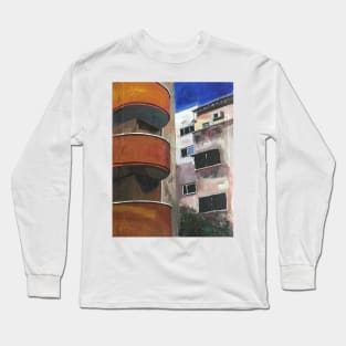 Tel Aviv, Yard In Shadows Long Sleeve T-Shirt